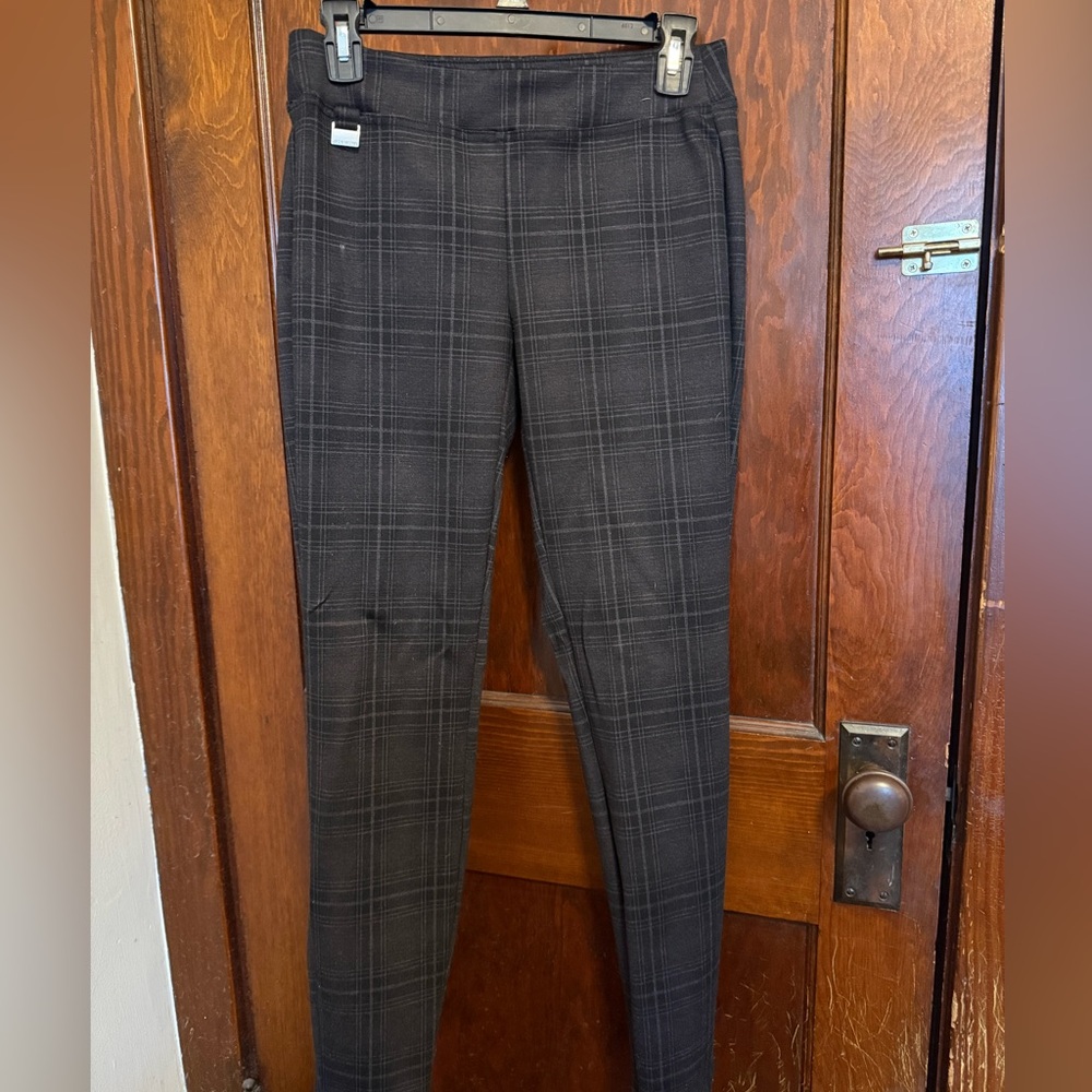 Zac & Rachel Black & Gray Plaid Slim Ankle Pants (Size S)